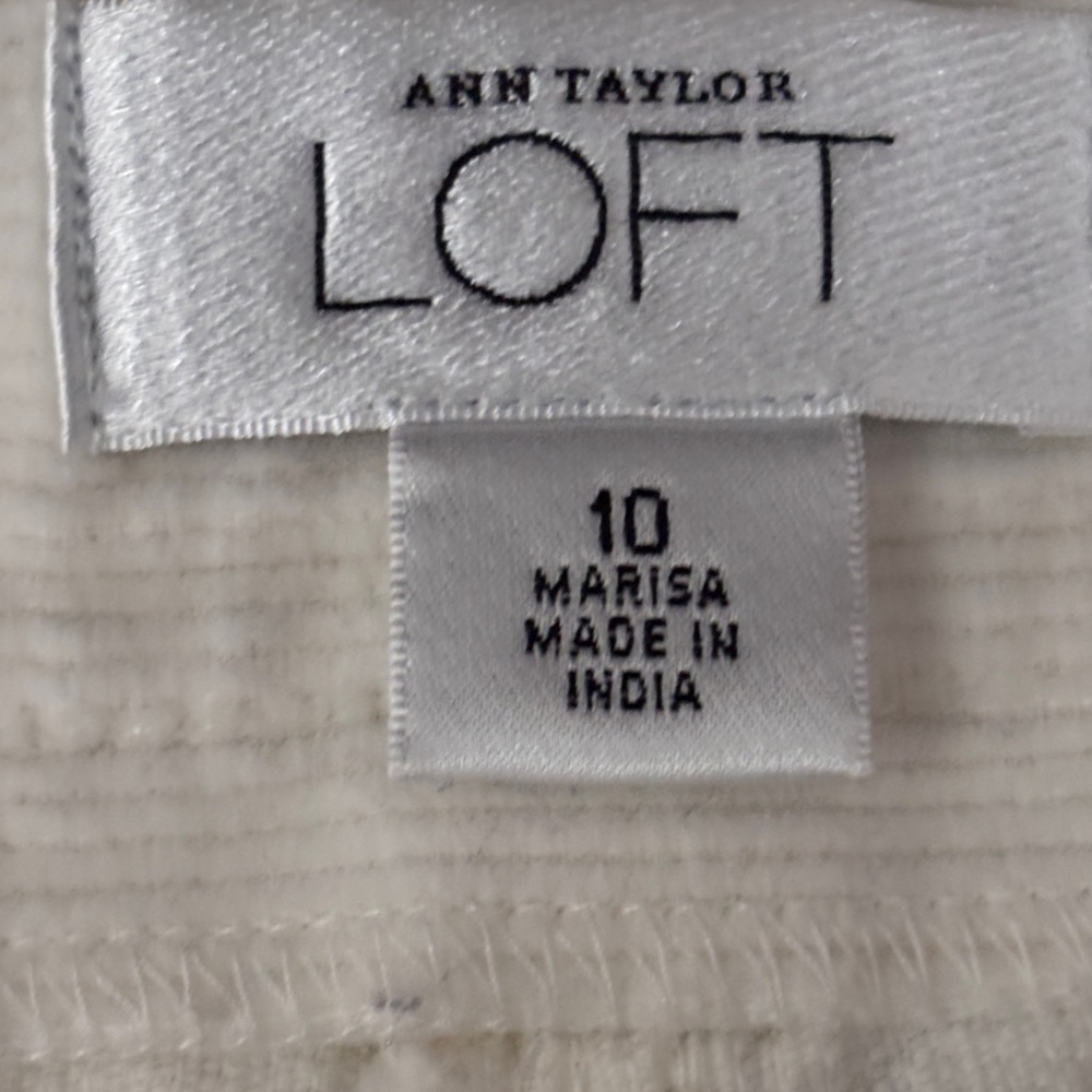 LOFT NWOT Cream flare leg Corduroys 10 - Picture 5 of 8